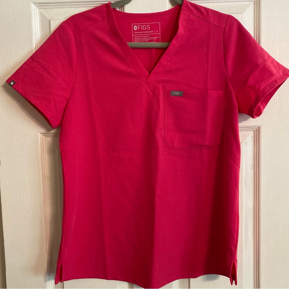 Figs Catarina Scrub Top Shocking Pink